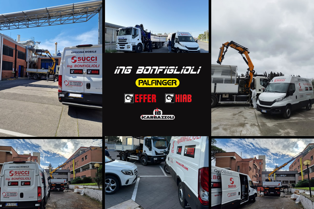 Officina mobile SUCCI per il pronto intervento su gru e mezzi di sollevamento